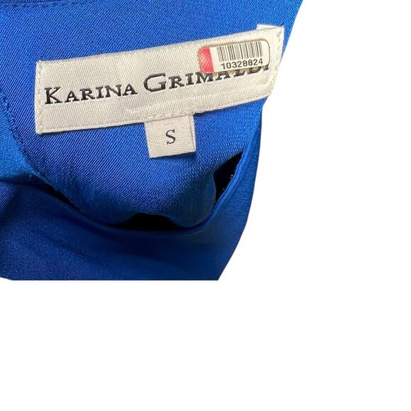 Karina Grimaldi Silvia Solid Jumpsuit Sleeveless Open Back Blue Size Small - Picture 13 of 14